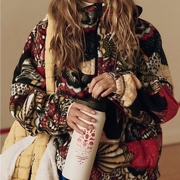 Free People Movement Wild and Free Printed Fleece Pullover Wildflower - Picture 2 of 7